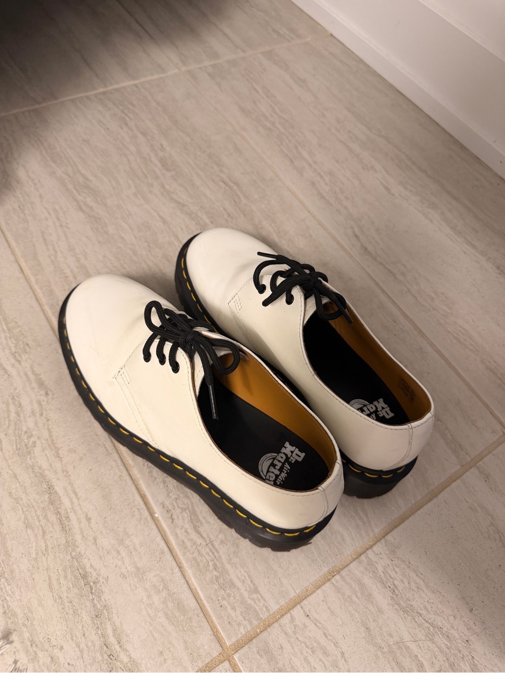 Dr. Martens White Leather Oxfords - Picture 2 of 5